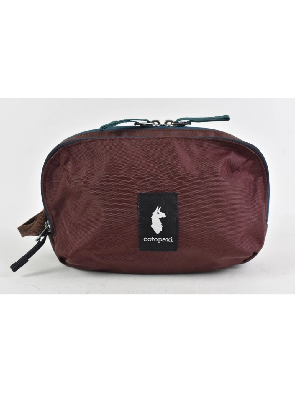 cotopaxi Maroon Toiletry Bag with Black Logo Patch